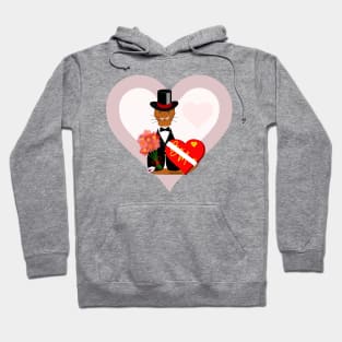 Oliver’s Valentines Date With Heart Background Hoodie